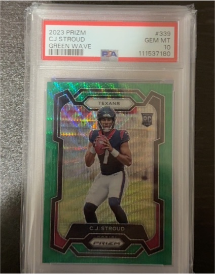 2023 Panini Prizm #339 C.J. Stroud Green Wave Rookie — front