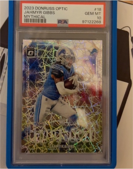 2023 Donruss Optic #18 Jahmyr Gibbs Mythical — front