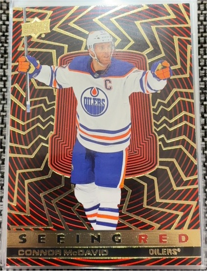 2023-24 Upper Deck Extended Series Seeing Red #SR-97 Connor McDavid — front