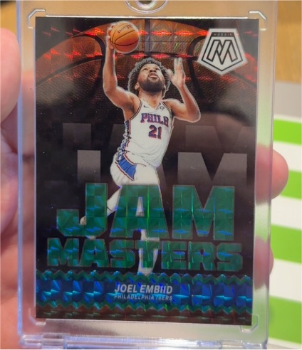 2023-24 Panini Mosaic #20 Joel Embiid Jam Masters Green Mosaic — front