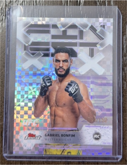 2025 Topps Finest UFC #63 Gabriel Bonfim Rookie — front