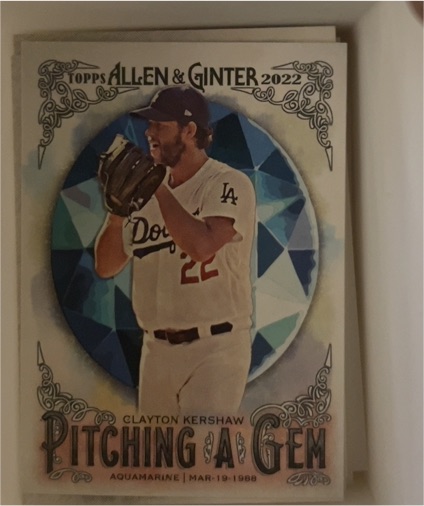 2022 Topps Allen & Ginter Pitching A Gem #PAG-13 Clayton Kershaw — front
