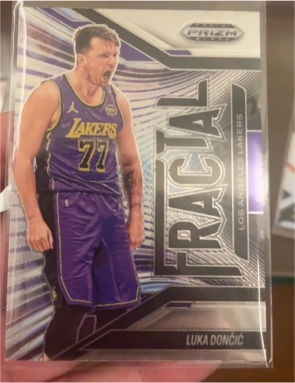2024-25 Panini Prizm Black #2 Luka Doncic Fractal Silver Lakers — front