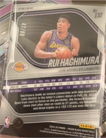 2024-25 Panini Prizm Black #132 Rui Hachimura — front
