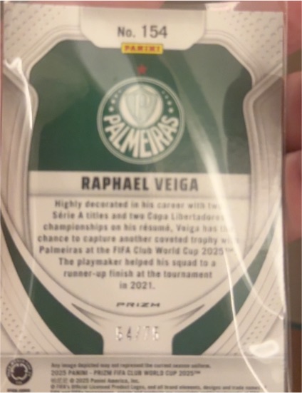 2025 Panini Prizm FIFA Club World Cup #154 Raphael Veiga — front