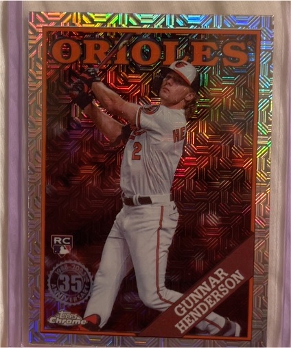 2023 Topps Series 2 1988 Topps Chrome Silver Pack Mojo #2T88C-28 Gunnar Henderson — front