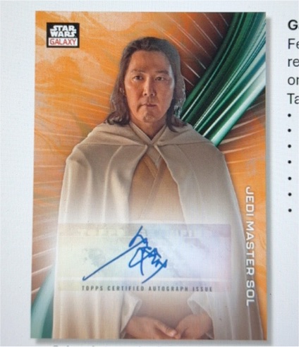 2022 Topps Star Wars Galaxy Jedi Master Sol Autograph — front
