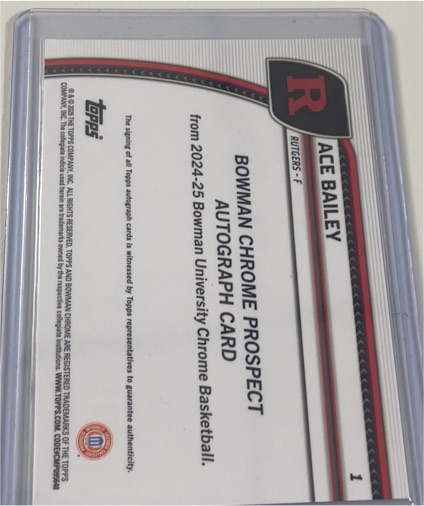 2024 Bowman University Chrome #1 Ace Bailey — front