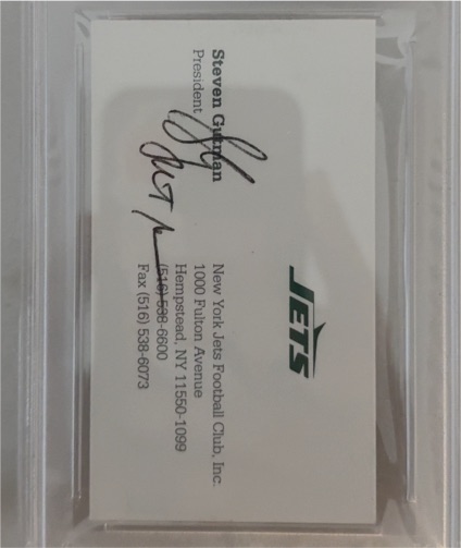 New York Jets Business Card Steven Gutman President — front