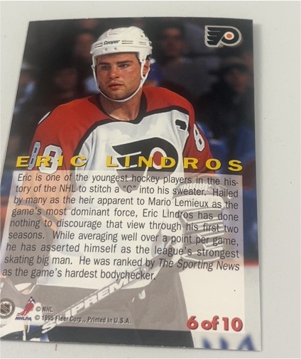 1994-95 Fleer Headliner #6 Eric Lindros — front