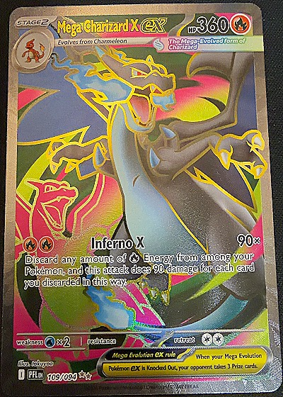 2023 Pokémon ME02: Phantasmal Flames #109 Mega Charizard X ex — front