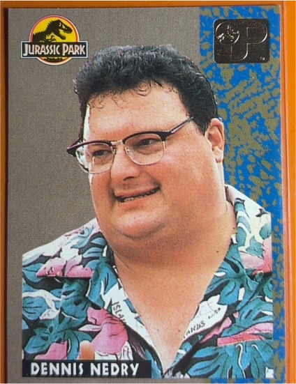 1993 Topps Jurassic Park #18 Dennis Nedry — front