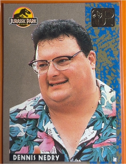 1993 Topps Jurassic Park #18 Dennis Nedry — front