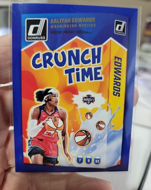 2025 Donruss WNBA #4 Aaliyah Edwards Crunch Time Press Proof — front