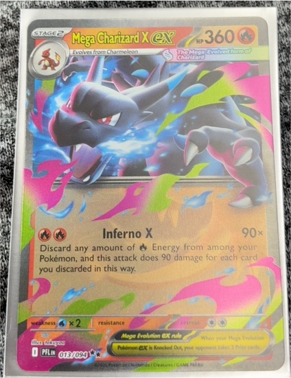 2025 Pokemon TCG Phantasmal Flames #013 Mega Charizard X ex — front