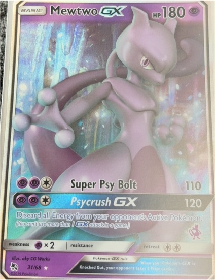2019 Pokémon Hidden Fates #31 Mewtwo GX — front