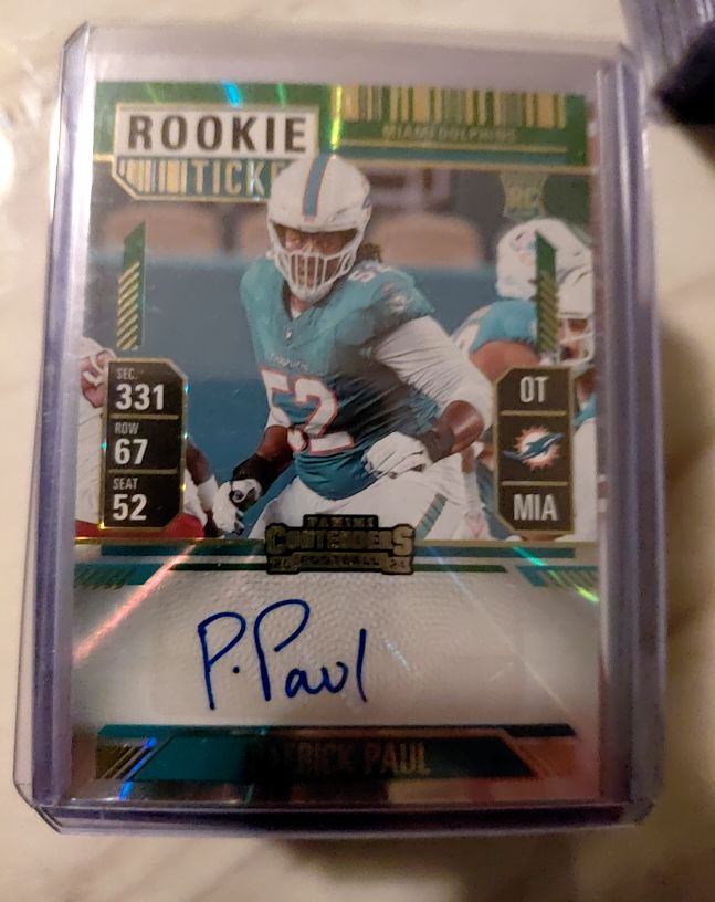 2024 Panini Contenders #228 Patrick Paul Rookie Ticket Auto — front