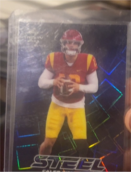2023 Leaf Trinity #S-19 Caleb Williams Steel Lava Silver — front