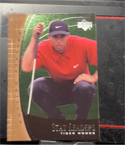 2001 Upper Deck Stat Leaders #SL7 Tiger Woods — front
