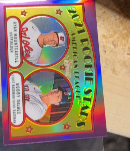 2021 Topps Heritage #185 Ryan Mountcastle / Bobby Dalbec Rookie Stars — front