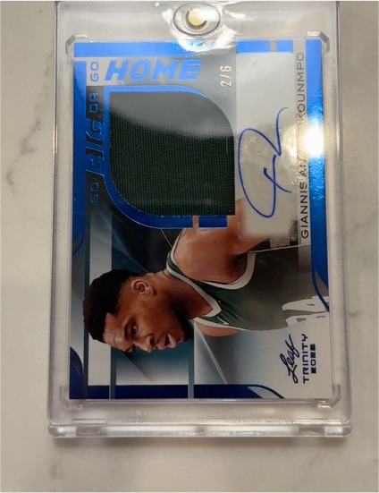2024 Leaf Trinity Go Home #Go Home 2/6 Giannis Antetokounmpo — front