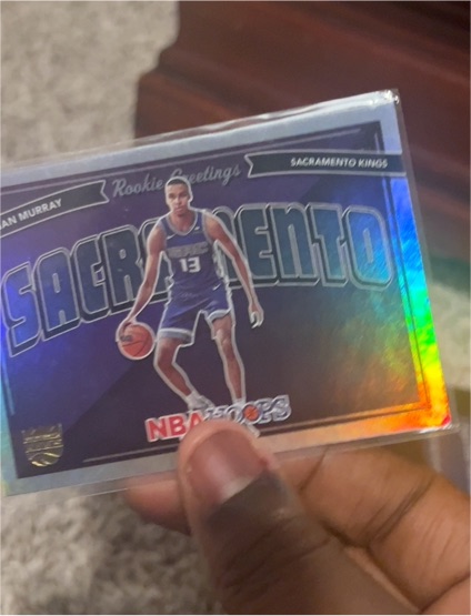 2022-23 Panini NBA Hoops Rookie Greetings #4 Keegan Murray — front