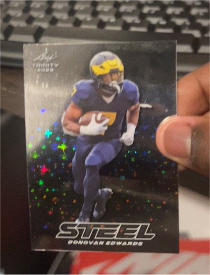 2023 Leaf Trinity Steel #S-29 Donovan Edwards — front