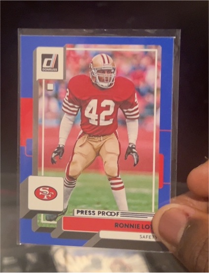 2022 Panini Donruss #29 Ronnie Lott Blue Press Proof — front