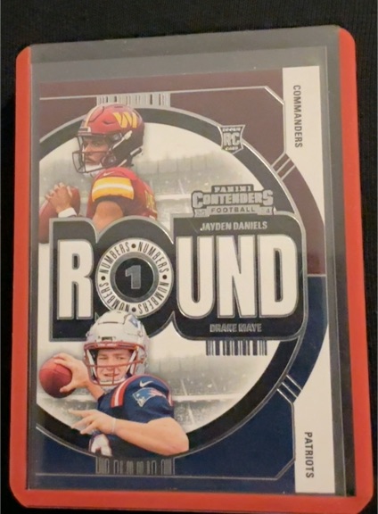 2024 Panini Contenders Round Numbers #1 Jayden Daniels, Drake Maye — front