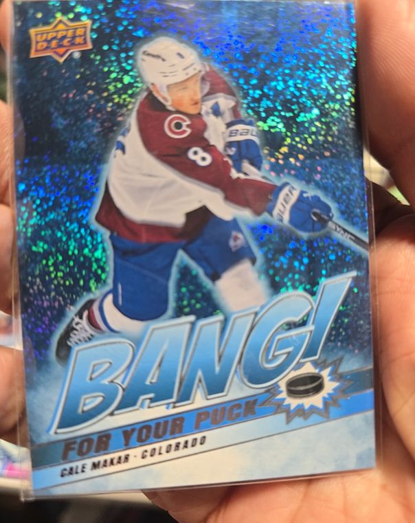 2024-25 Upper Deck #BP-18 Cale Makar Bang! For Your Puck — front