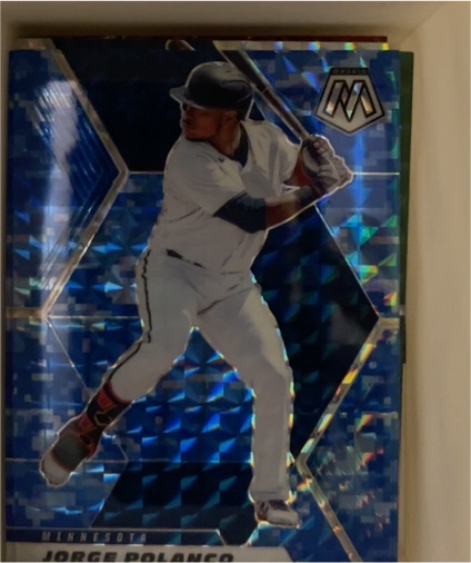 2021 Panini Mosaic Blue Camo Prizm #82 Jorge Polanco — front