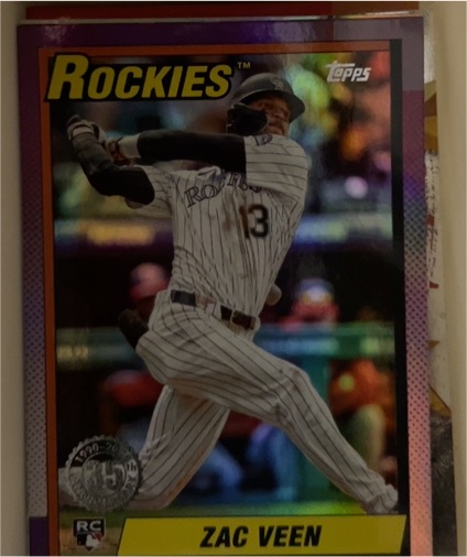 2025 Topps Update Series 1990 Topps Foil #U90-34 Zac Veen — front
