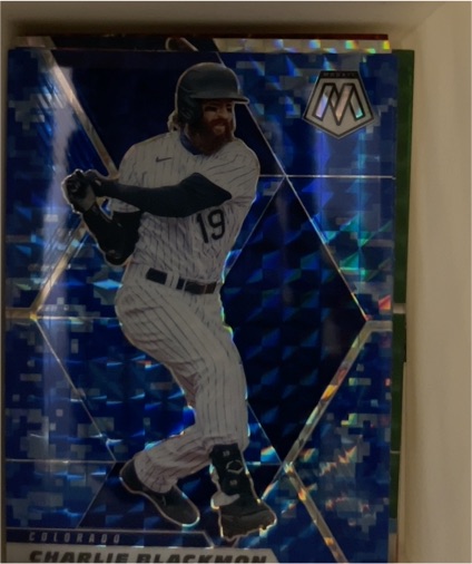 2021 Panini Mosaic #19 Charlie Blackmon Blue Camo Prizm — front