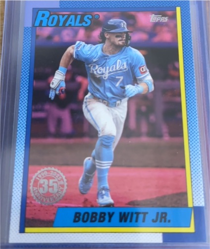 2025 Topps Series 1 #T90-23 Bobby Witt Jr. 1990 Topps Baseball 35th Anniversary — front