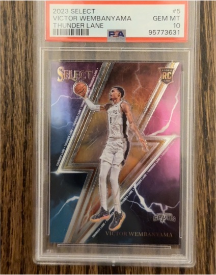 2023 Panini Select #5 Victor Wembanyama Thunder Lane Rookie Card — front