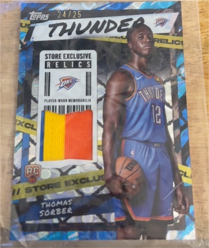 2025-26 Topps Store Exclusive Relics #SR-TS Thomas Sorber — front