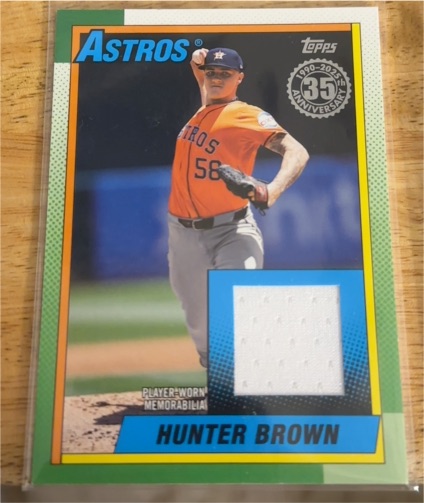 2025 Topps Series 1 1990 Topps Baseball Relics #T90R-HBR Hunter Brown — front