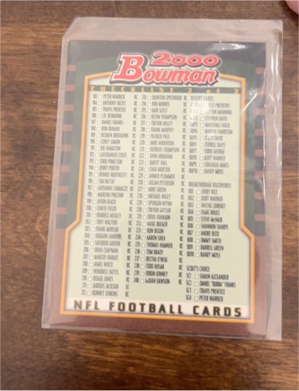 2000 Bowman Football Checklist #1 Tom Brady — front