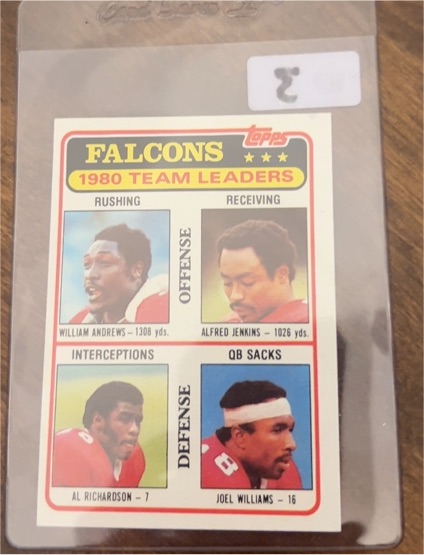 1981 Topps #244 Falcons Team Leaders William Andrews Alfred Jenkins Al Richardson Joel Williams — front
