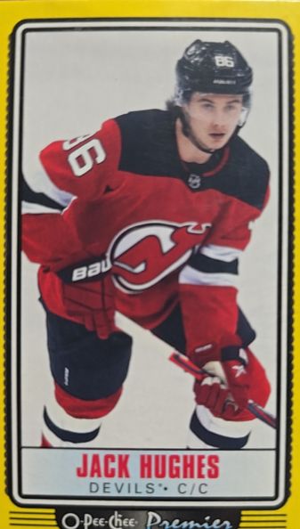 2021-22 O-Pee-Chee Premier Tallboys #P-9 Jack Hughes — front