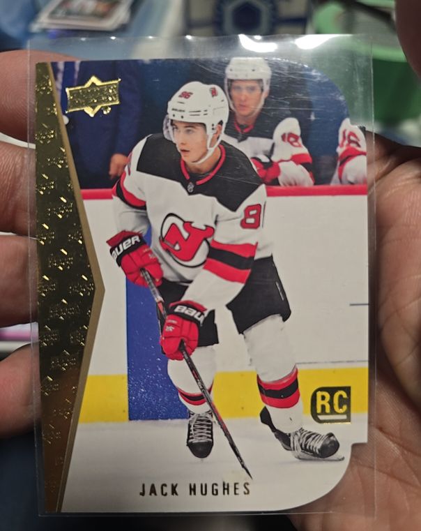 2019-20 Upper Deck Tribute Die-Cuts #11 Jack Hughes Rookie — front
