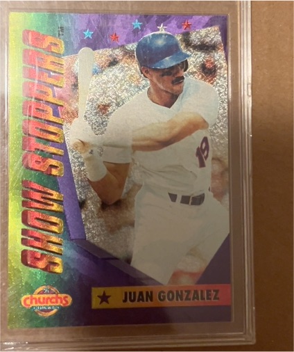 1994 Pinnacle Church's Chicken Show Stoppers #1 Juan Gonzalez — front