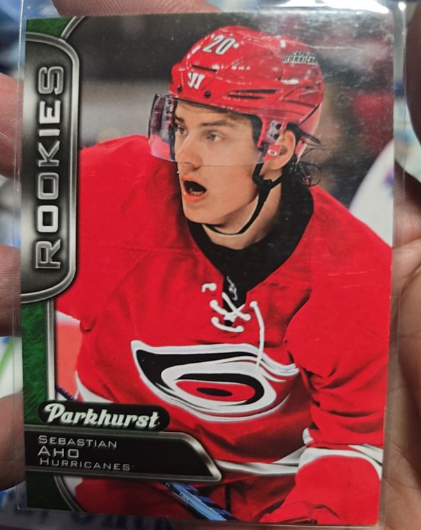 2016-17 Upper Deck Parkhurst #386 Sebastian Aho Rookie Card — front