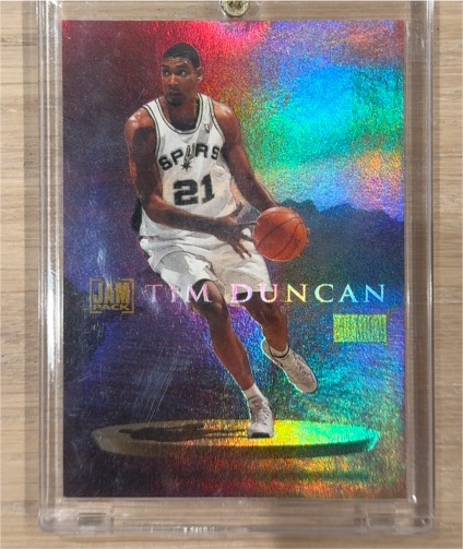 1997 Skybox Premium #15JP Tim Duncan Jam Pack Rookie — front