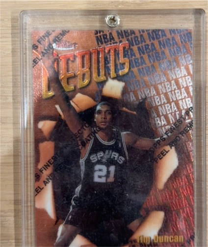 1997-98 Topps Finest #101 Tim Duncan Debuts Rookie Card — front