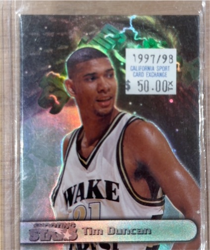 1997 Wheels Rookie Thunder Shooting Stars Promo #P1 Tim Duncan — front