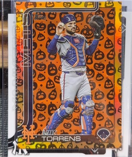 2025 Topps Update #US297 Luis Torrens Holiday Jack O'Lantern Foil — front