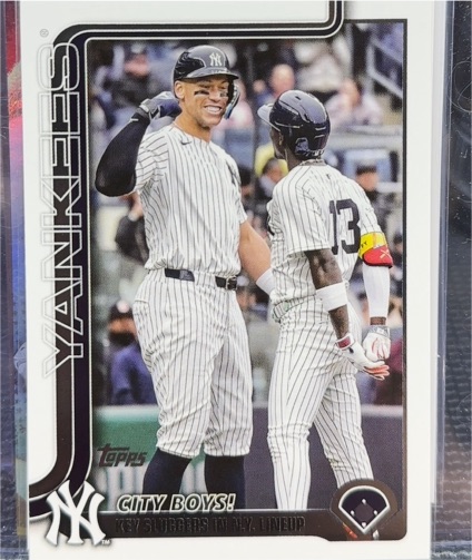 2025 Topps Update #US85 City Boys! Aaron Judge / Jazz Chisholm Jr. — front
