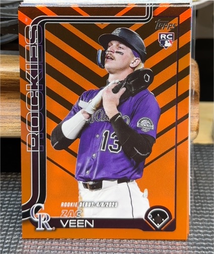 2025 Topps Update #US2 Zac Veen Rookie Debut — front