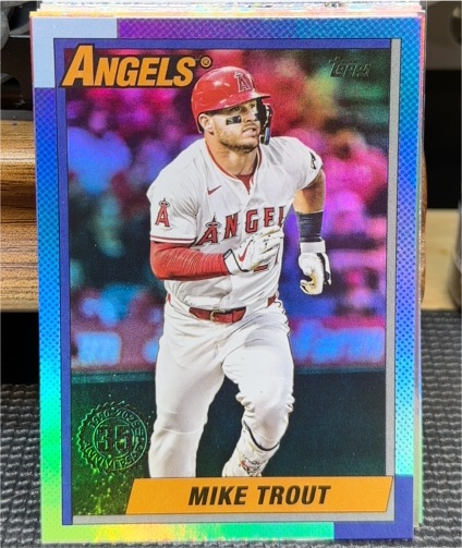 2025 Topps Update #U90-38 Mike Trout 1990 Topps Foil Insert Angels — front